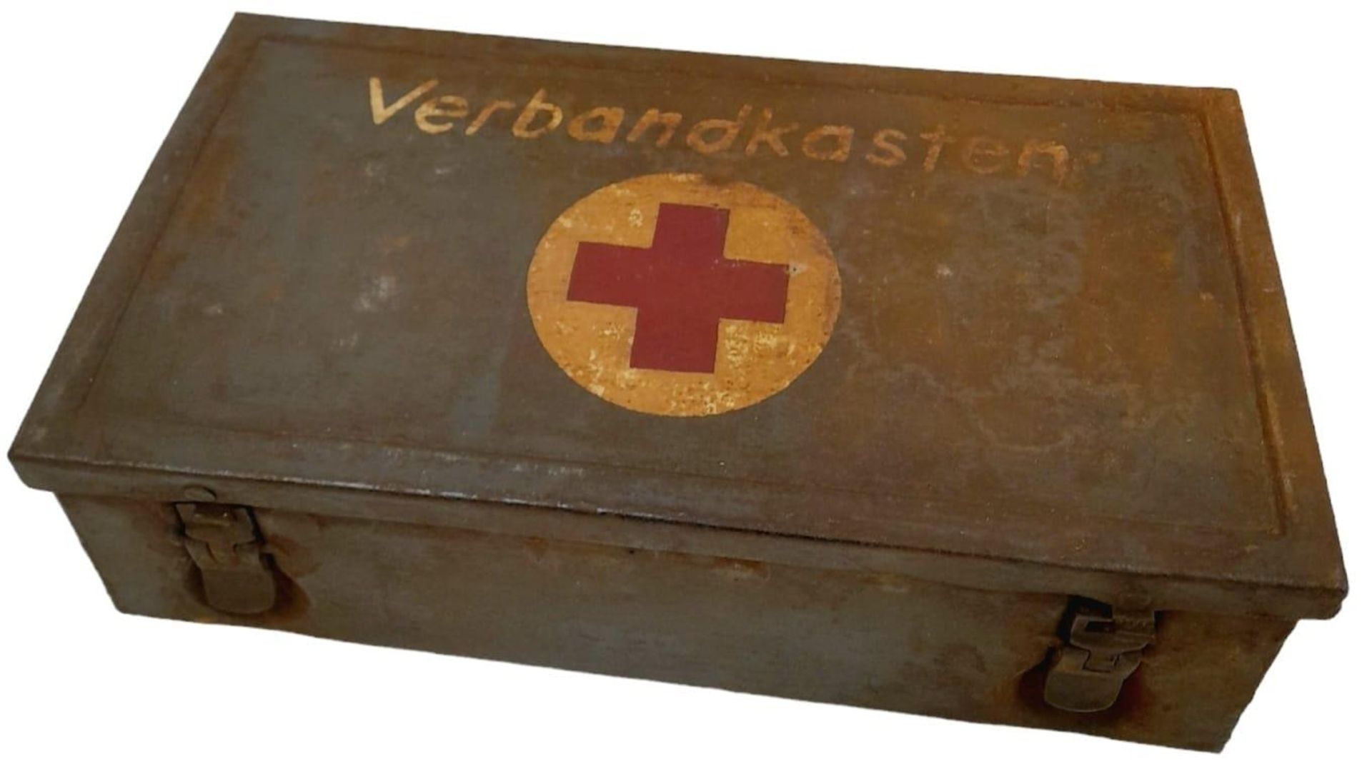 WW2 German Luftwaffe First Aid Tin with Contents.