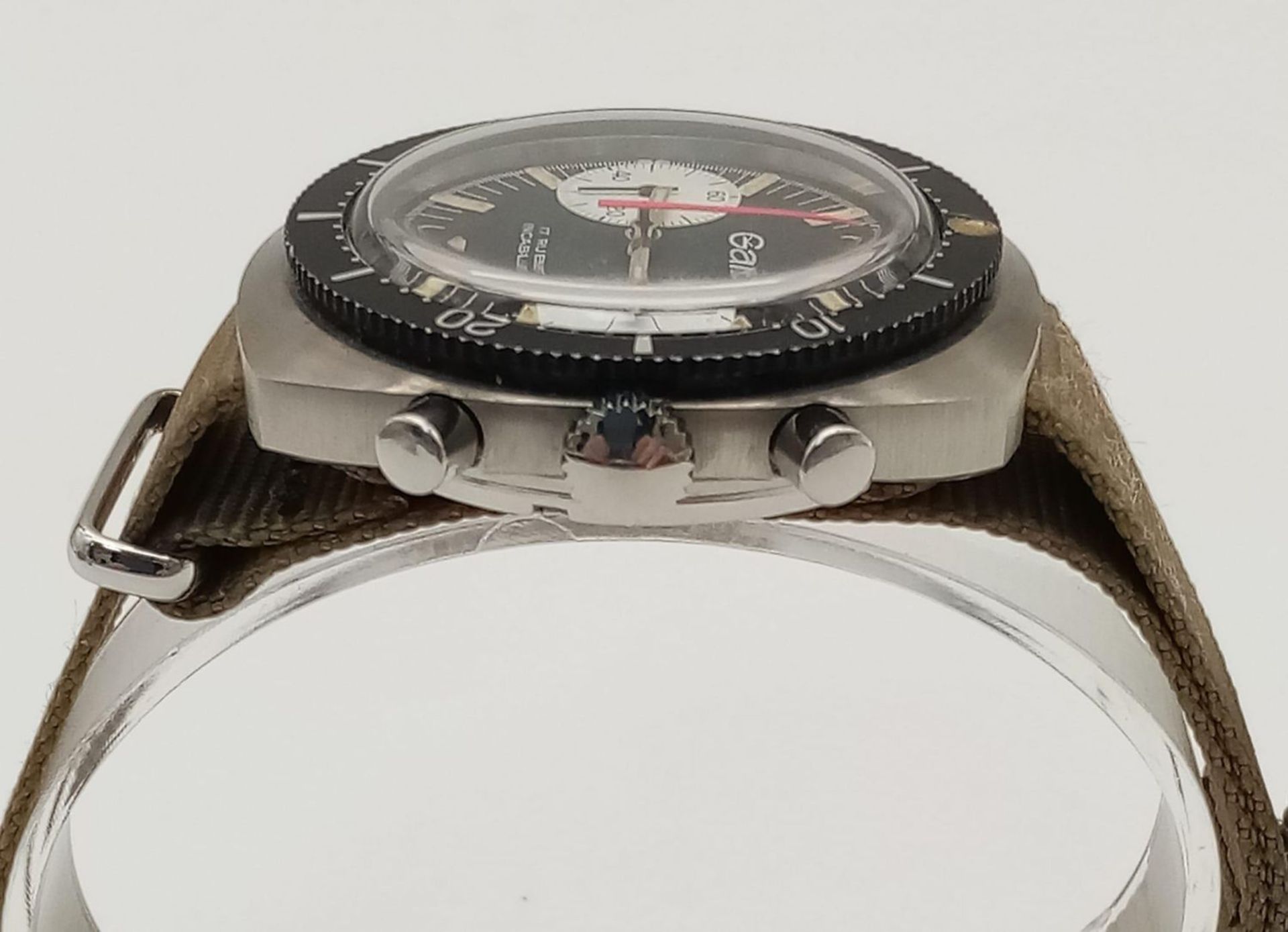 A GALLET-LEGION ETRANGERE gents watch, case 39 mm, black dial with two sub-dials, calibrated - Bild 7 aus 10