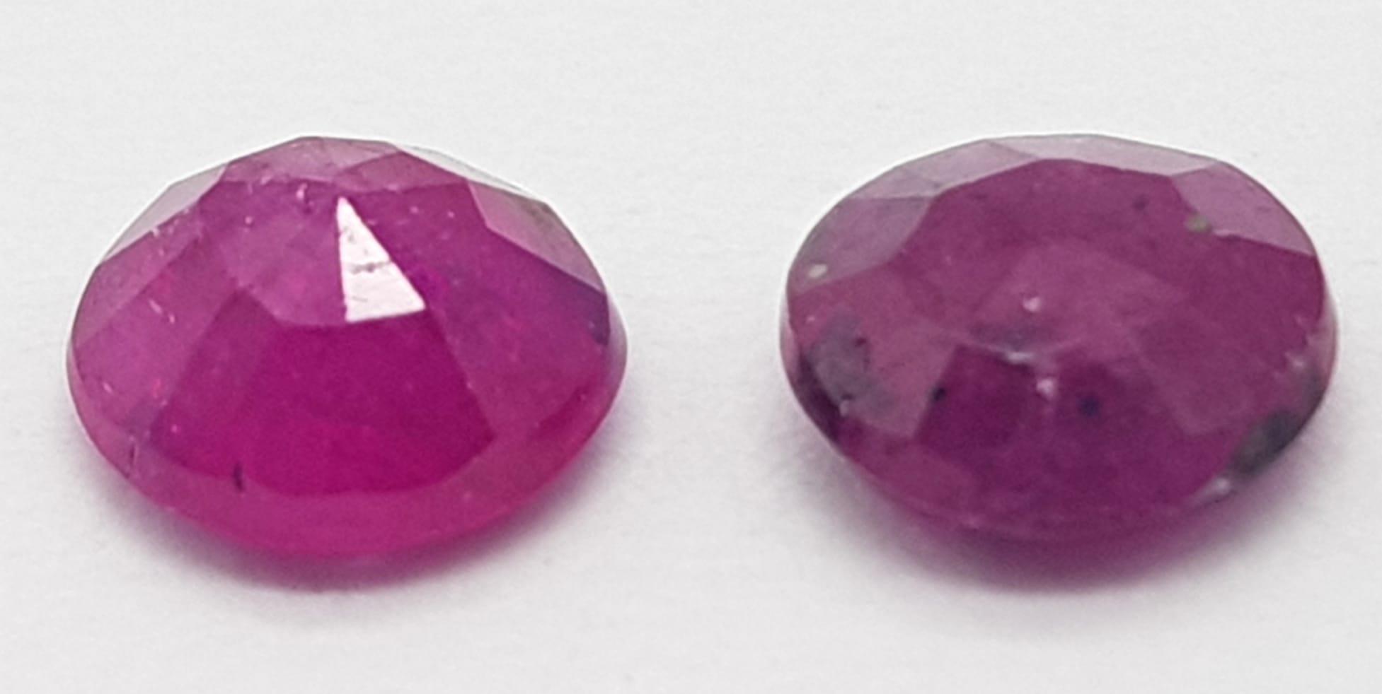 Untreated 0.78ct and 0.67ct Burma Rare Rubies, in Oval and Round. Comes with the GFCO Swiss - Image 3 of 11