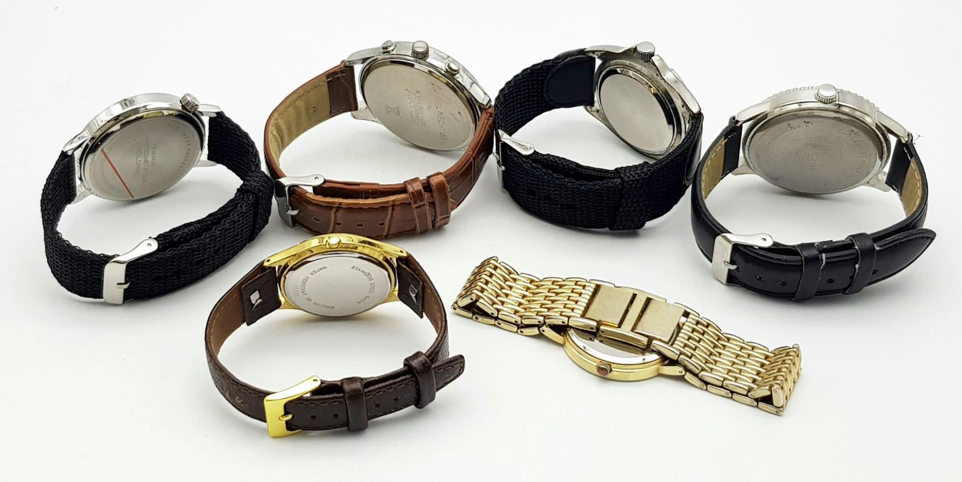 A Black Leatherette 20 Watch Display Box with Six Men’s Used Quartz Watches Comprising; 1) Italian - Bild 2 aus 12