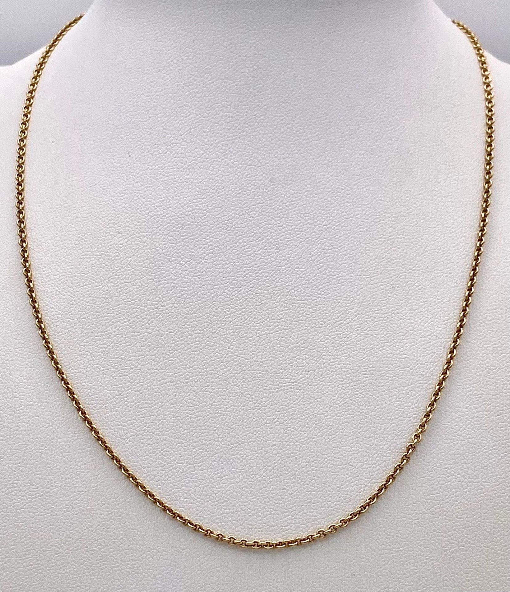 A 9k Yellow Gold Small Belcher Link Necklace. 41cm. 4.1g weight. - Bild 3 aus 6