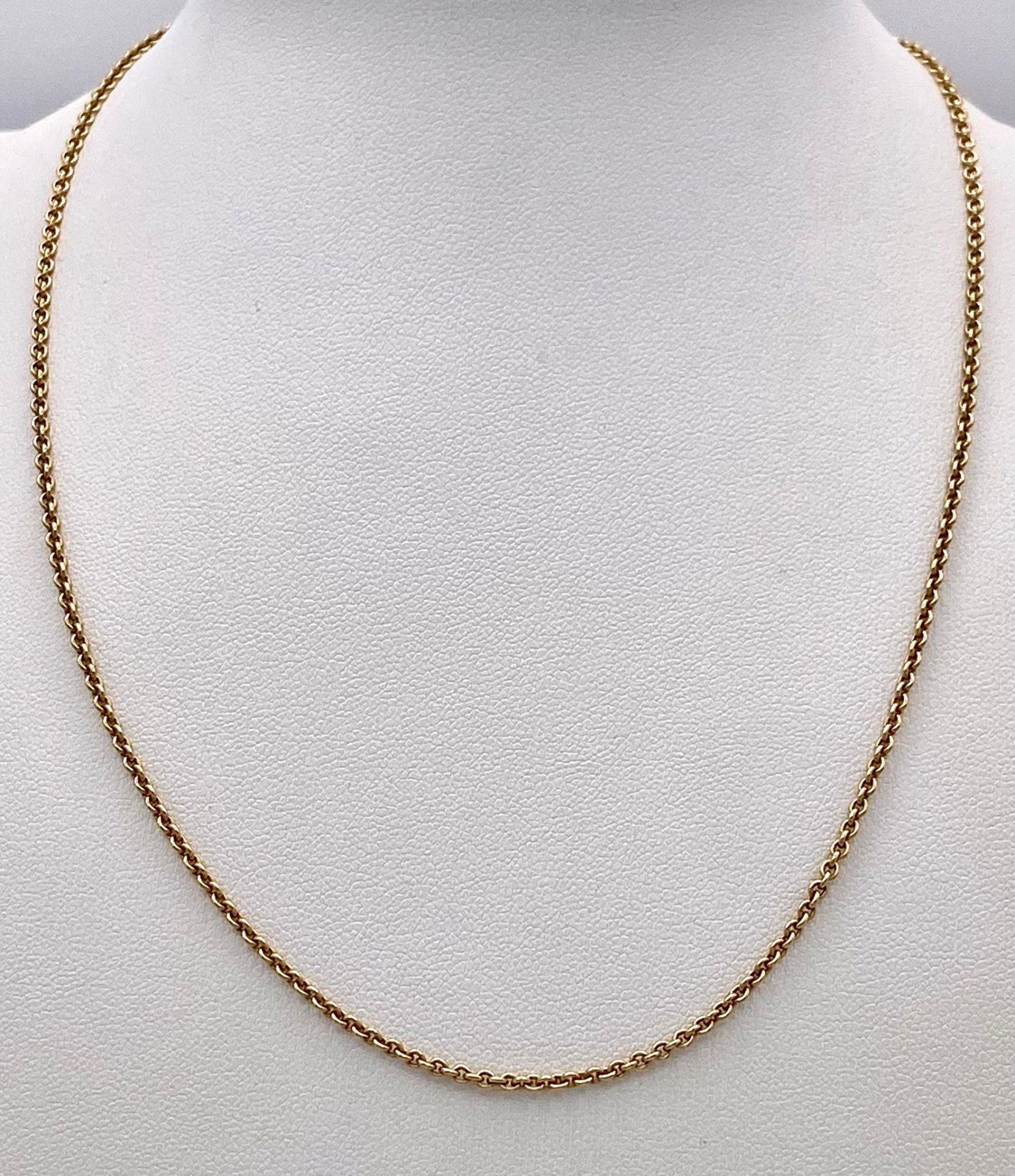 A 9k Yellow Gold Small Belcher Link Necklace. 41cm. 4.1g weight. - Image 3 of 6