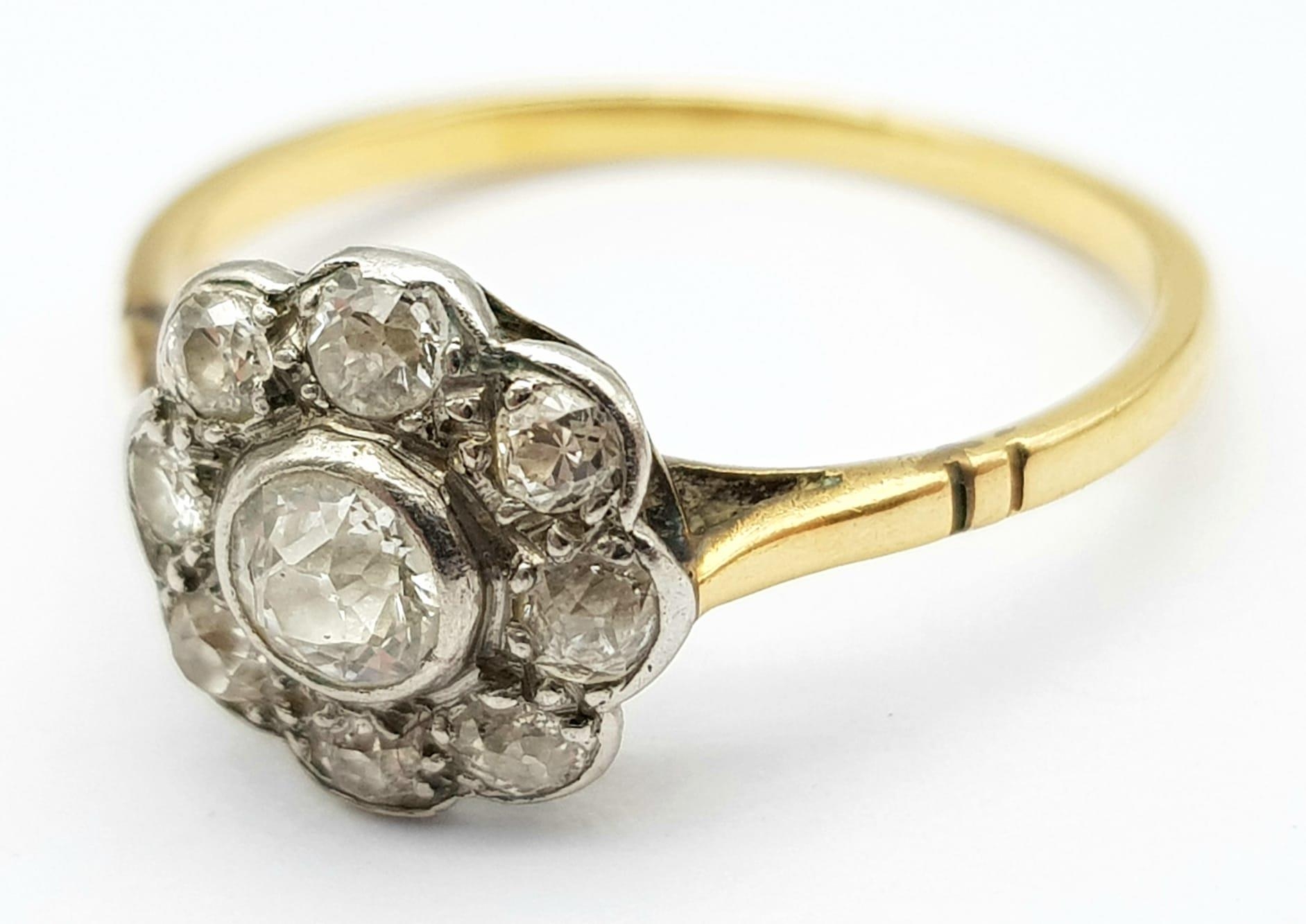 Two Different Style 18K Yellow Gold and Diamond Rings. An elevated 0.50ct brilliant round cut - Image 5 of 7