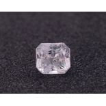 A 0.76ct Madagascar Colourless Natural Sapphire, in the Octagon Cut. Comes with the AIG Certificate.