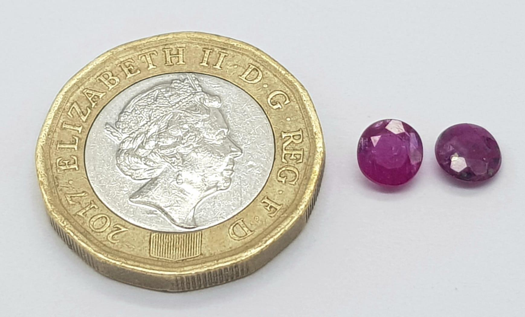 Untreated 0.78ct and 0.67ct Burma Rare Rubies, in Oval and Round. Comes with the GFCO Swiss - Image 7 of 11