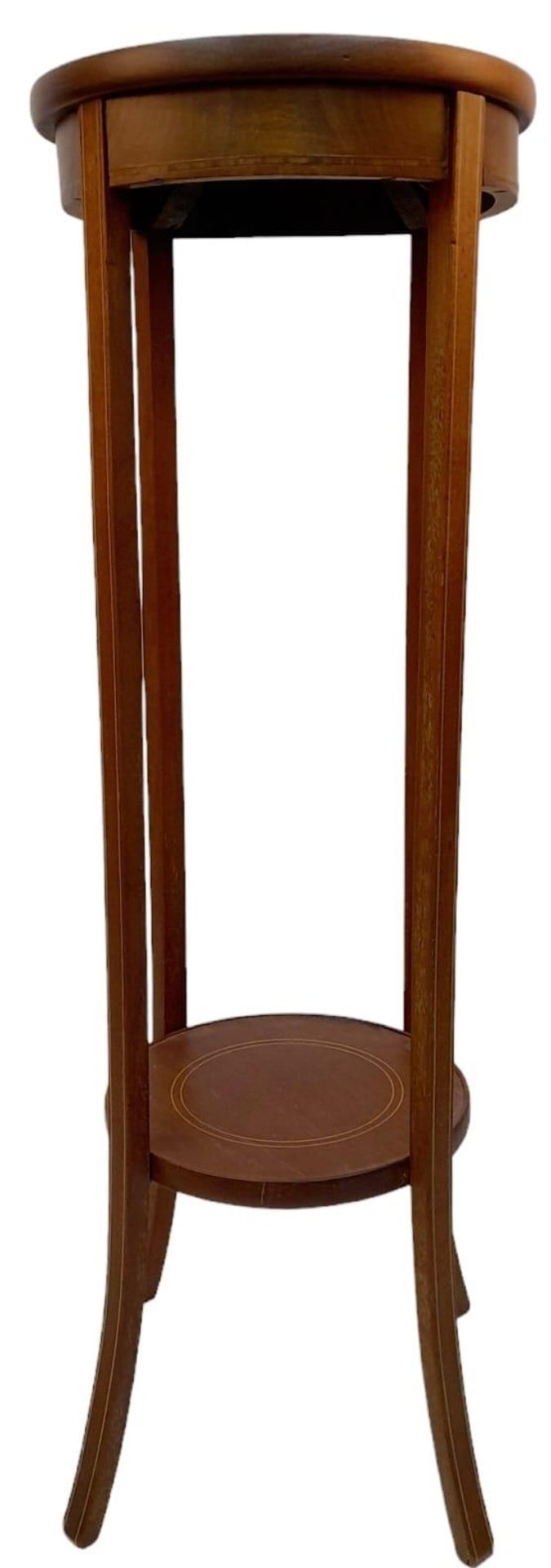 An Antique Edwardian Mahogany Plant Stand. 98cm tall. 32cm diameter at top. Winning bidder picks - Image 2 of 5