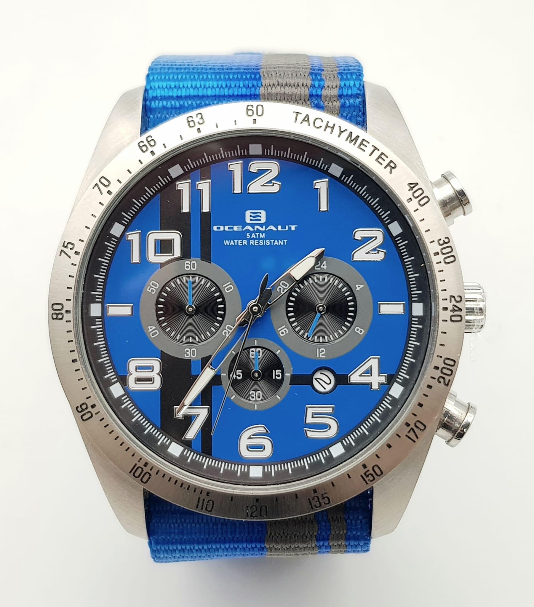 A Men’s Oceanaut ‘Milano’ Quartz Stainless Steel Chronograph Watch Model OC3522. 50mm Including - Image 2 of 10