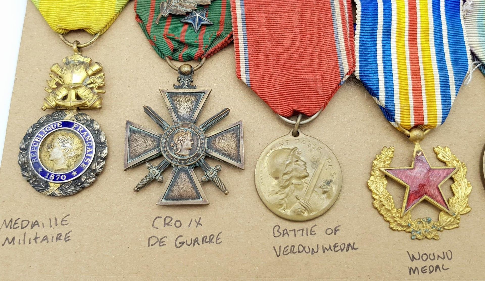 WW1 Military Medal Group awarded to a French soldier for his actions above and beyond the call of - Image 3 of 5