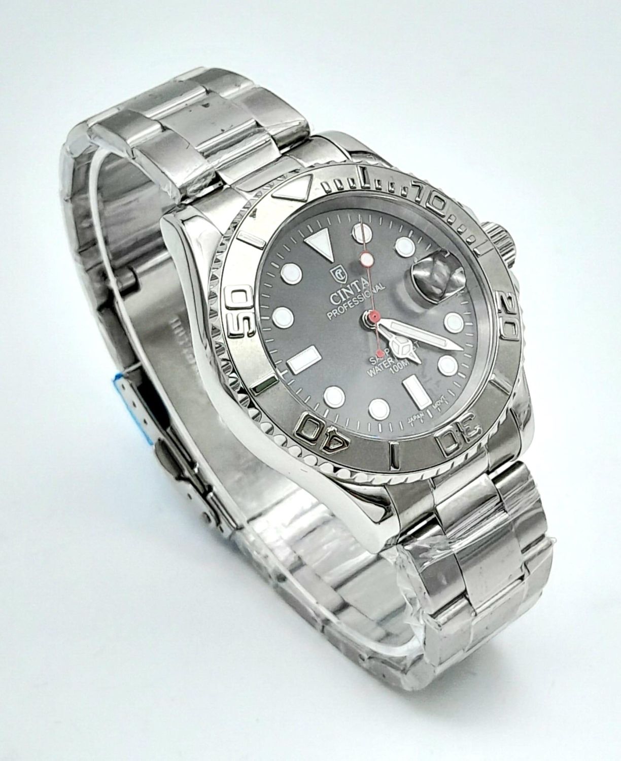 A stainless steel CINTA - PROFESSIONAL Diver's style watch, case 41 mm, calibrated bezel, grey - Image 7 of 14