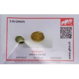 A 2.41ct Pakistan Peridot Gemstone - With a GFCO certificate. Comes in a sealed package.