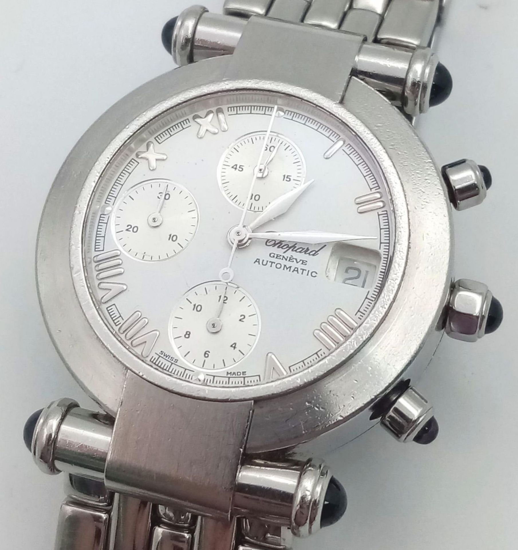 A Chopard Automatic Chronograph Gents Watch. Stainless steel bracelet and case - 37mm. White dial - Image 13 of 16