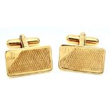 A Pair of Hallmarked 1985 Yellow Gold Gilt Sterling Silver Cufflinks by Dunhill in their original