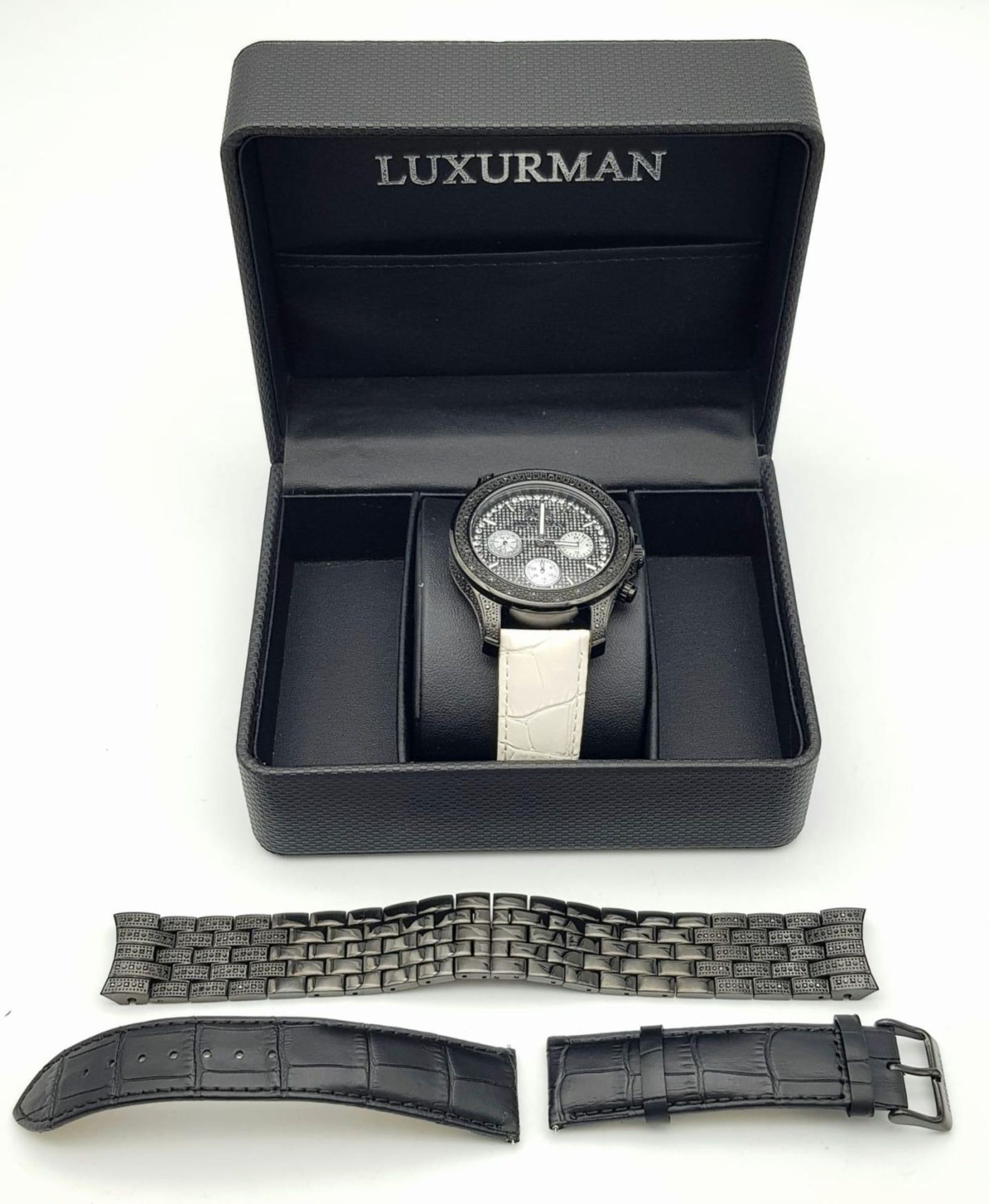 A Luxerman Raptor Gents Diamond Watch. Three different bracelets to choose from. Diamond case - - Image 12 of 12