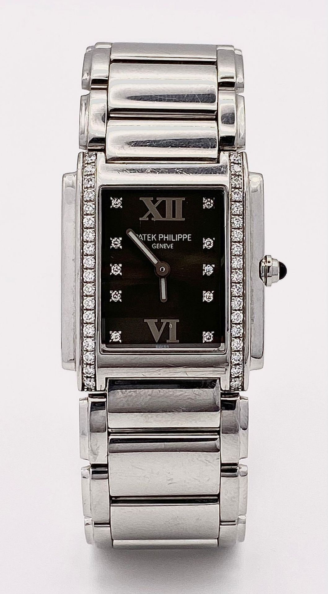 A Stunning Patek Philippe Diamond Twenty - 4 Ladies Watch. Stainless steel bracelet and case - 25 - Bild 3 aus 8