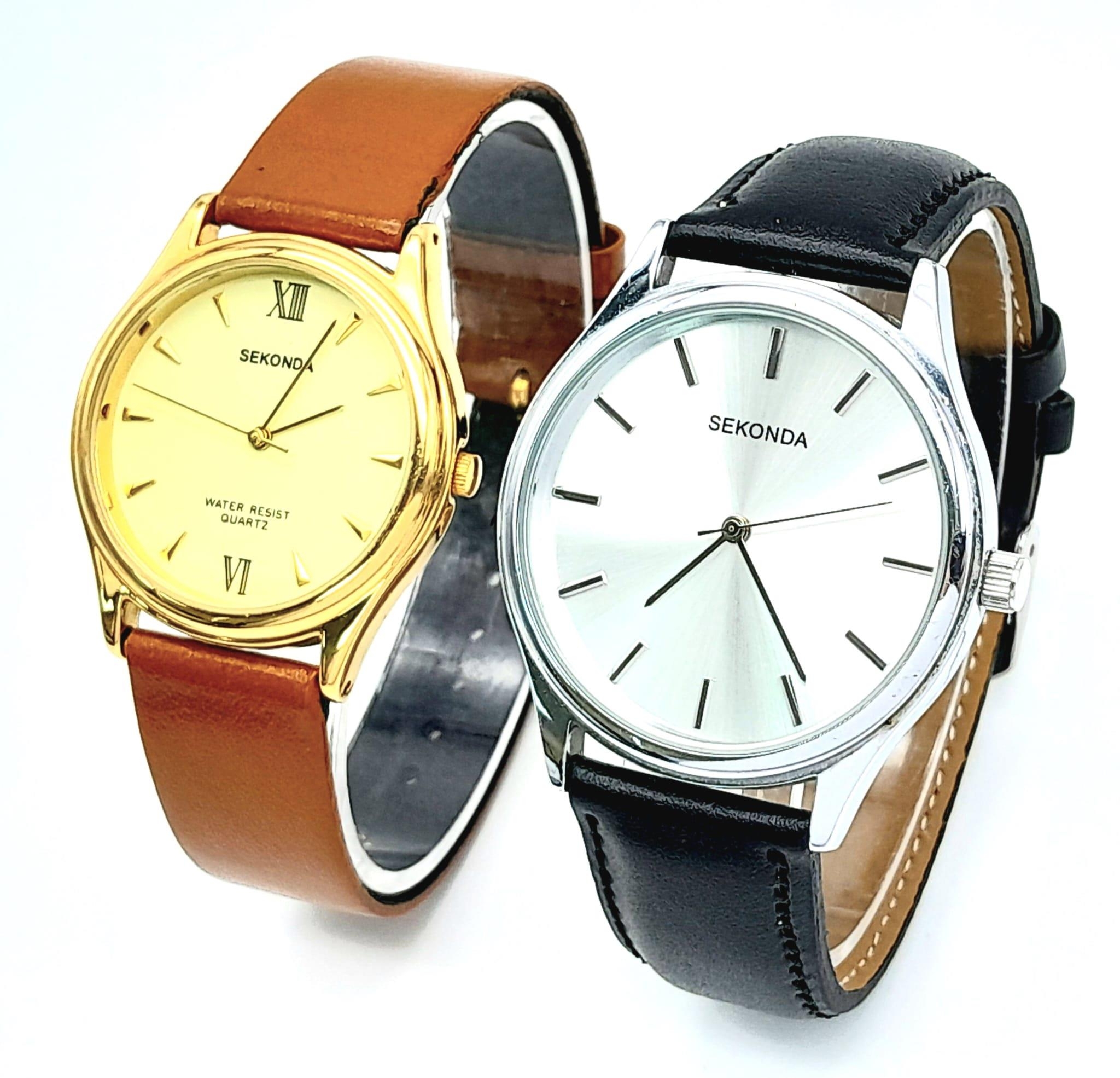 Two Different Style Quartz Sekonda Watches. Both in good condition and working order. - Image 2 of 6