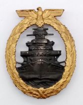 WW2 German Kriegsmarine High Seas Badge. Awarded for service to the crews of the High Seas Fleet
