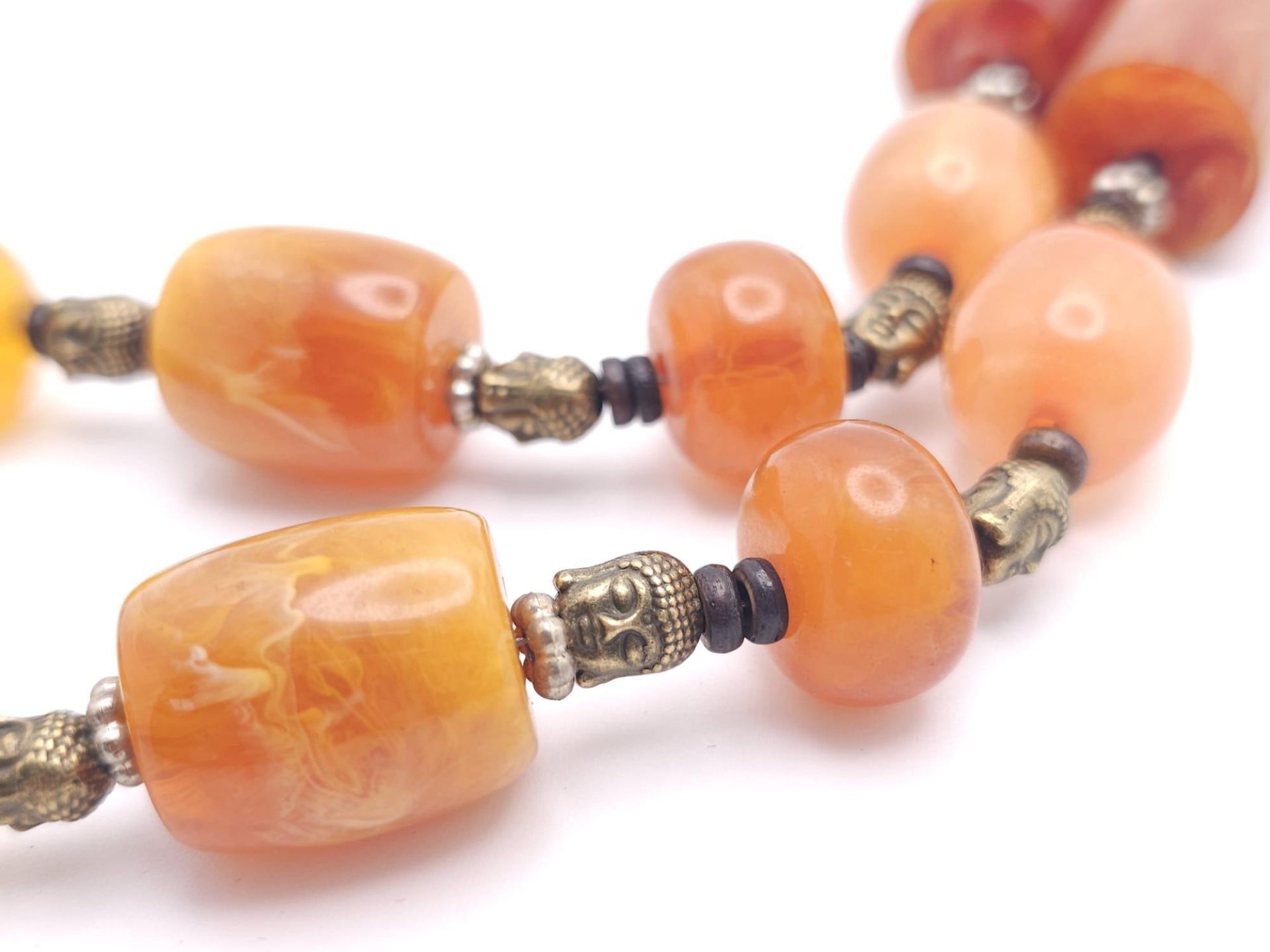 Two Amber Resin Statement Necklaces and Pendants. Both 56cm. - Bild 14 aus 17