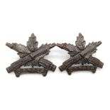 WW1 Canadian Expeditionary Force Collar Badges. Canadian Machine Gun Corps