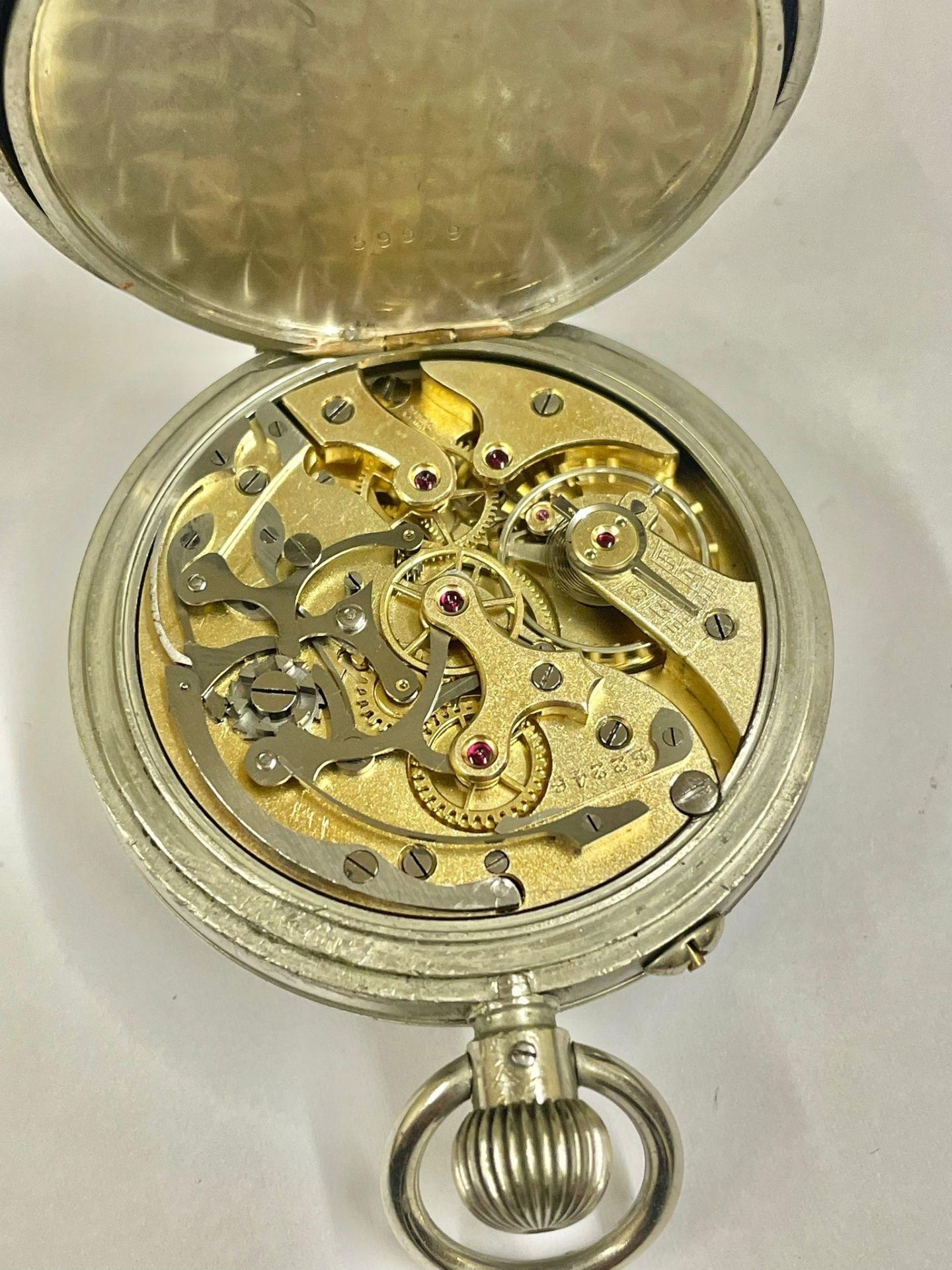 Vintage chronograph pocket watch working but no guarantees - Bild 2 aus 3
