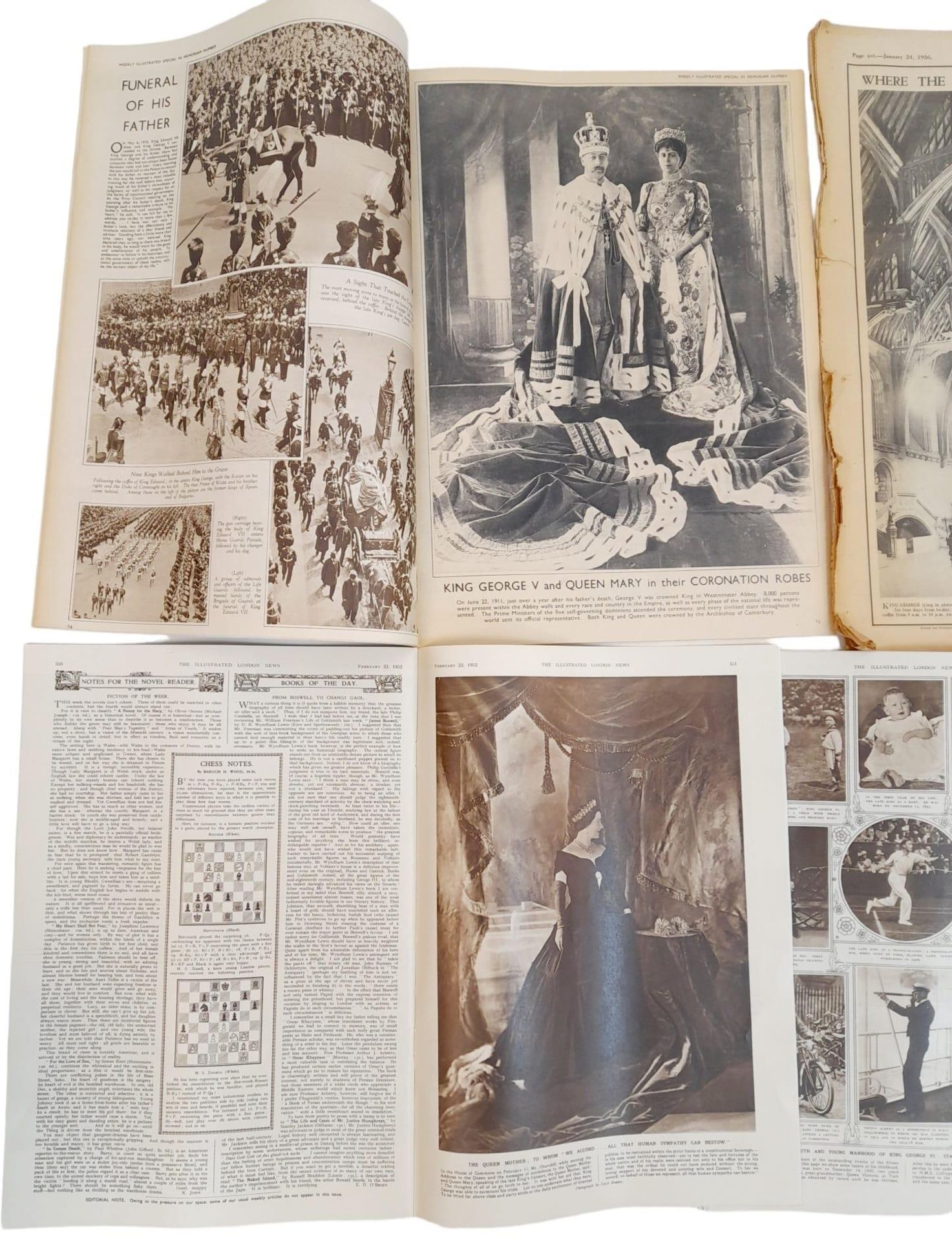 A Selection of Vintage copies of Newspapers and Magazines Marking the Deaths of King George V and - Bild 6 aus 10