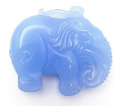 A Chinese Lavender Jade Elephant Pendant. 5cm x 4cm.