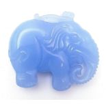 A Chinese Lavender Jade Elephant Pendant. 5cm x 4cm.