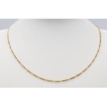 A 9K Yellow Gold Disappearing Necklace. 40cm. 2.2g weight.