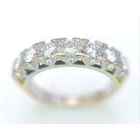 An 18K Yellow Gold Diamond Half Eternity Ring. 0.70ctw, Size J1/2, 3.6g total weight. Ref: 8451