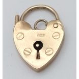 A 9K Yellow Gold Heart Clasp. 1.16g