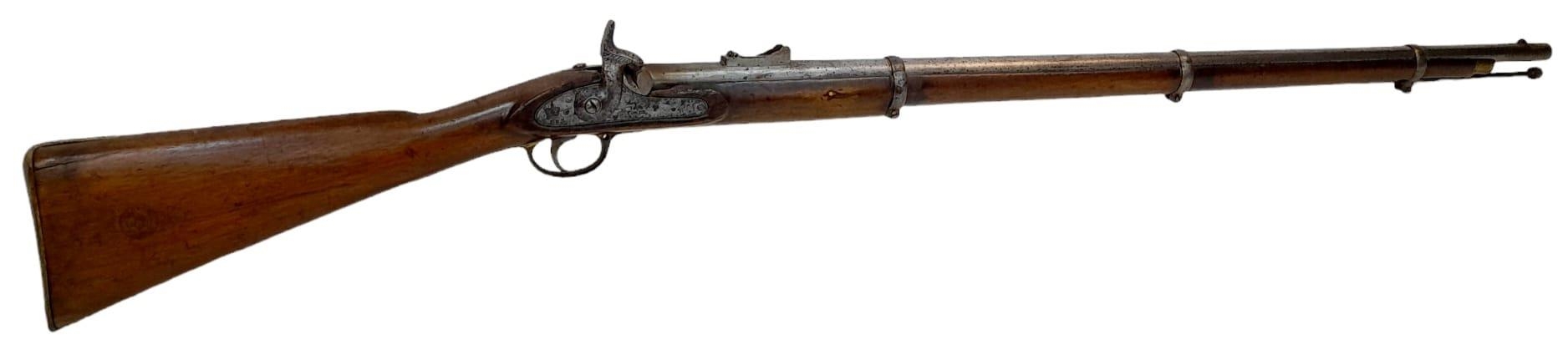 An Antique Original London Tower Armoury Percussion Rifle Dated and Stamped 1860 on action and - Image 4 of 8