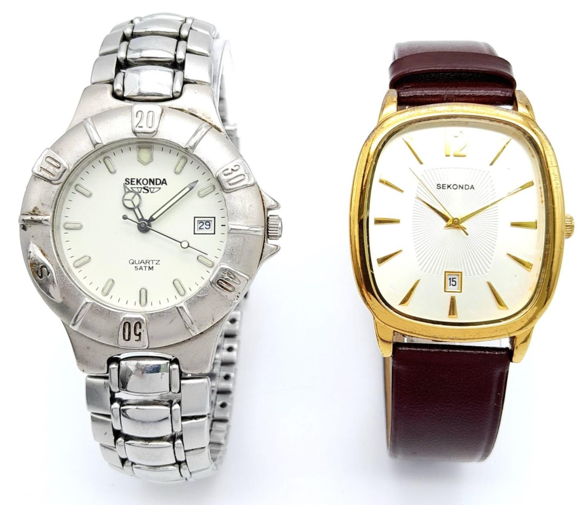 Two Different Style Sekonda Quart Gents Watches. Both in good condition and working order. - Image 2 of 10