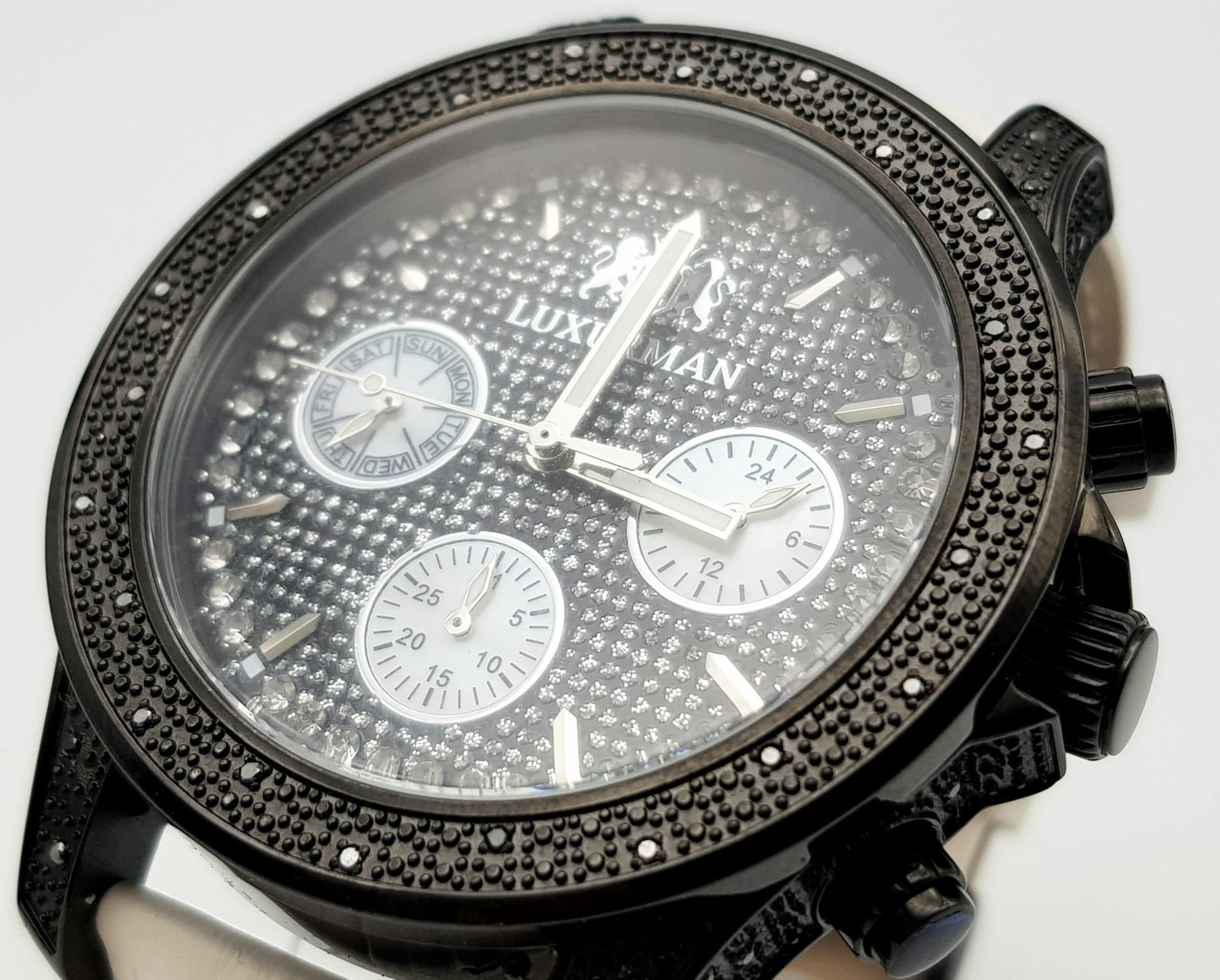 A Luxerman Raptor Gents Diamond Watch. Three different bracelets to choose from. Diamond case - - Image 4 of 12