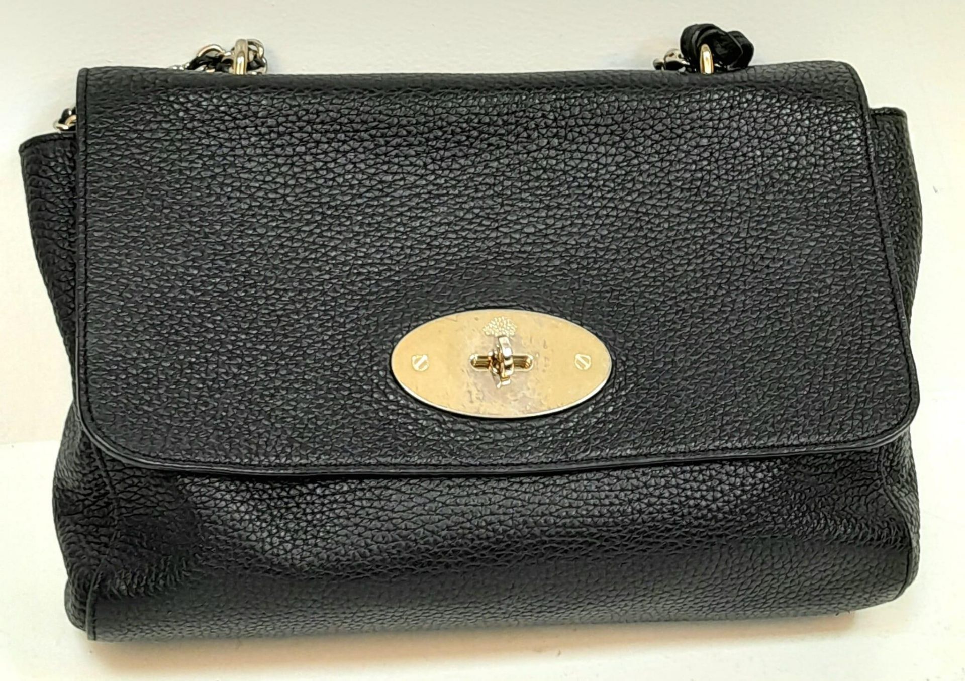 A Mulberry Black 'Lily' Bag. Leather exterior with gold-toned hardware, chain and leather strap, - Image 2 of 12