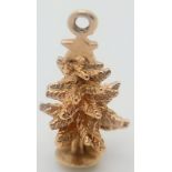 A 9K Yellow Gold Christmas Tree Pendant/Charm. 1.8g
