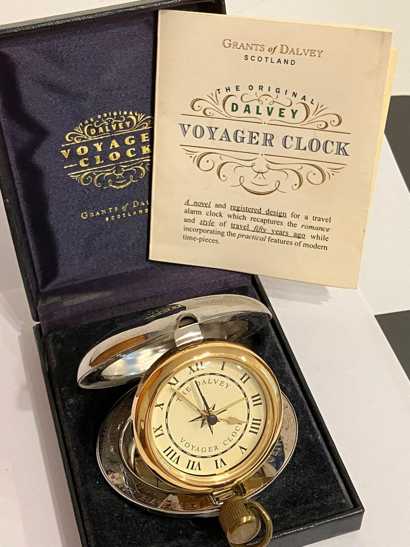 Vintage Grants of Dalvey VOYAGER CLOCK. Complete with original box and instruction Booklet. Quartz - Bild 2 aus 7