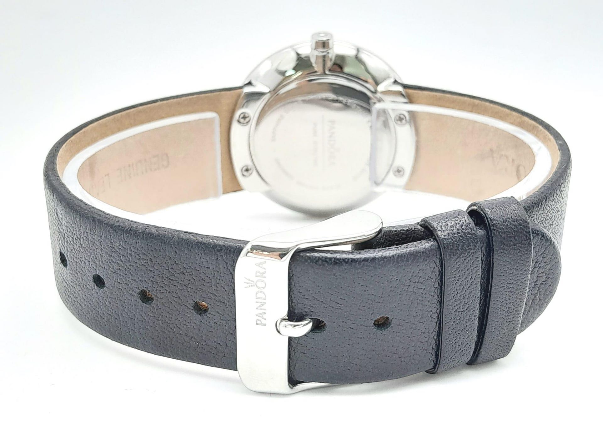 An Excellent Condition Ladies Pandora Diamond Crown Quartz Watch, Model Pure 811017WH. 33mm - Bild 4 aus 7