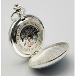 A Manual Wind Silver Plated Pocket Watch Detailing the Famous Steam Train ‘City of Truro’. The First