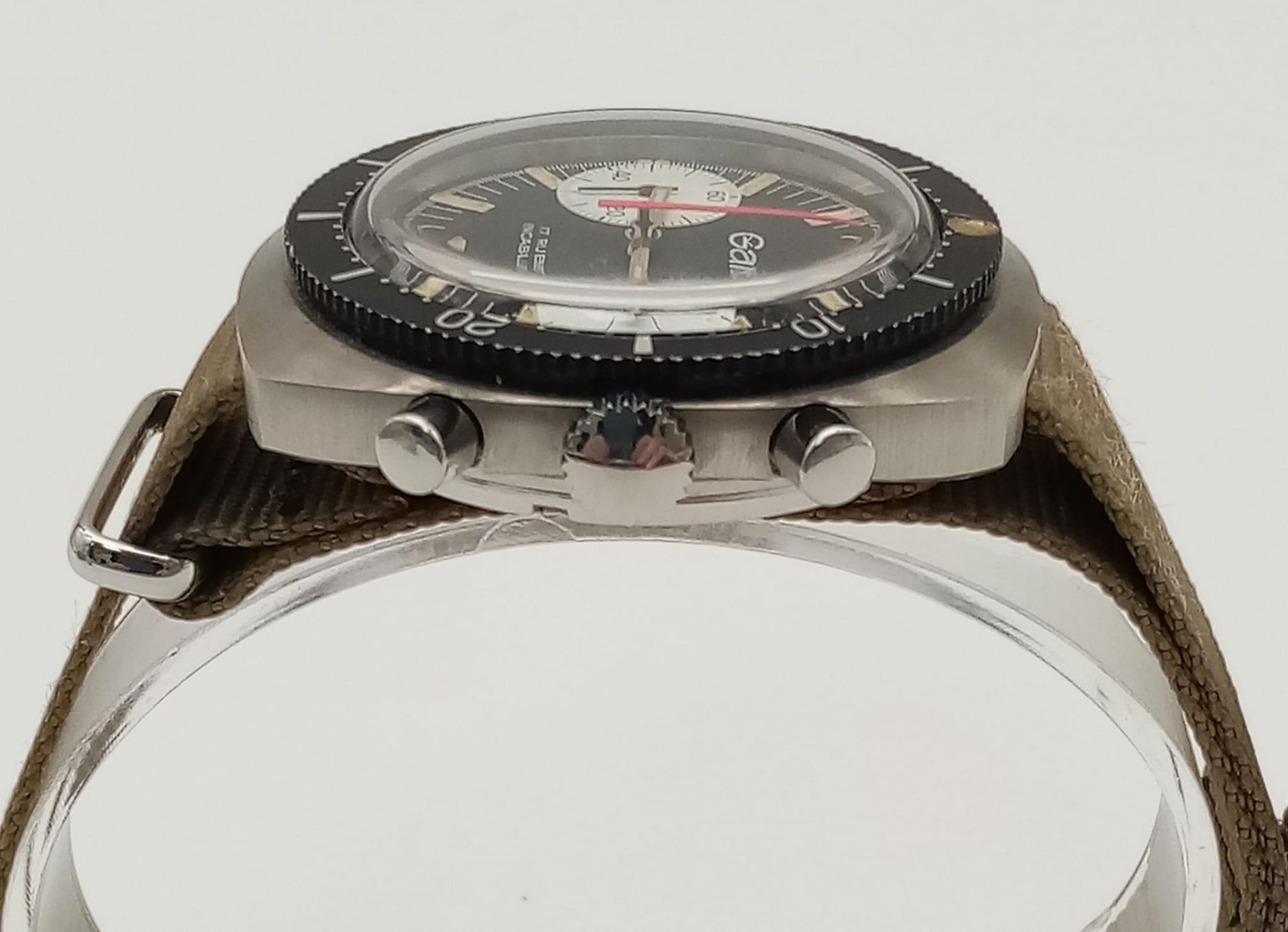 A GALLET-LEGION ETRANGERE gents watch, case 39 mm, black dial with two sub-dials, calibrated - Bild 4 aus 10