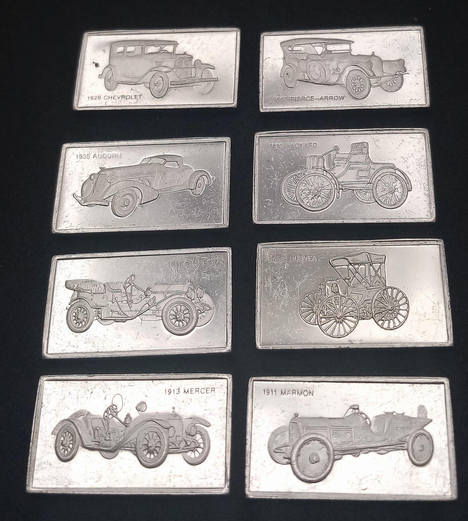 A Selection of 8 Sterling Silver American USA Car Manufacturer Plaques - Mercer, Simplex, Marmon, - Image 3 of 3