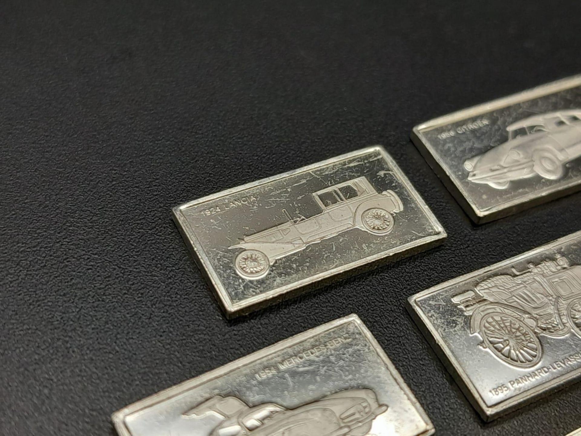 A Selection of 8 Sterling Silver European Car Manufacturer Plaques - Citreon, Mayback, Hispano- - Bild 5 aus 26