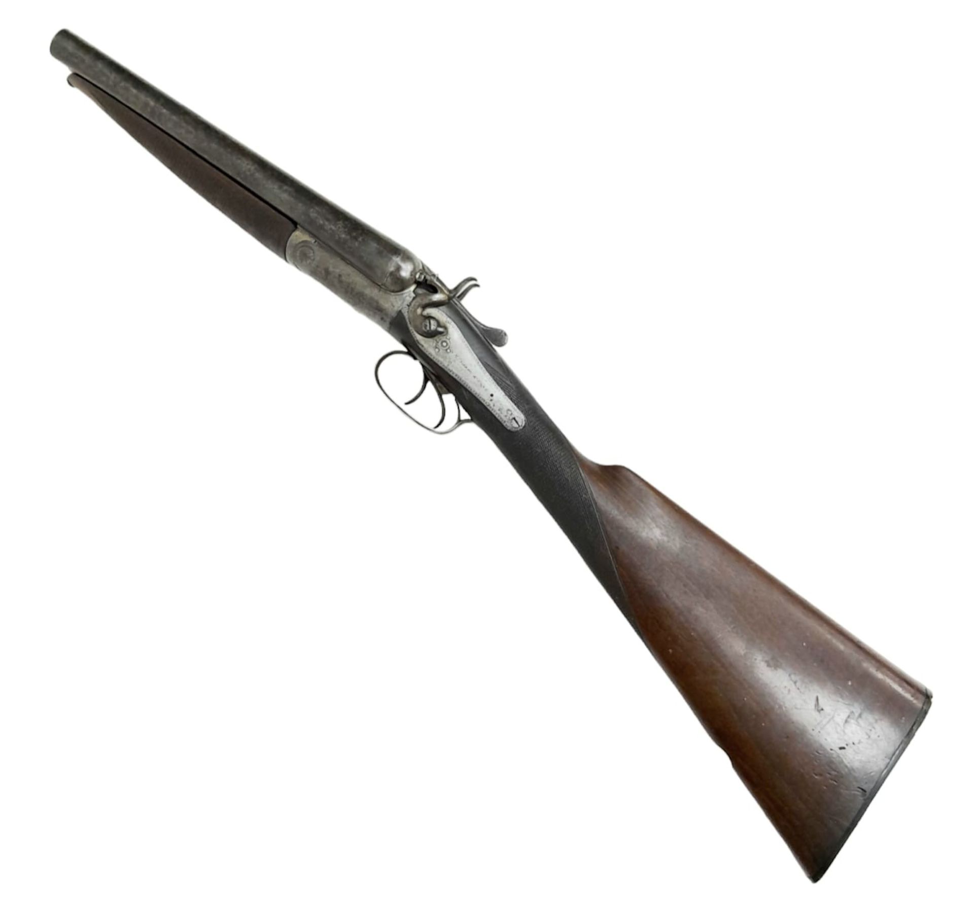 A Deactivated Antique Double Barrelled Sawn Off Shotgun. This British H. Clarke and Sons, Side by - Bild 4 aus 16