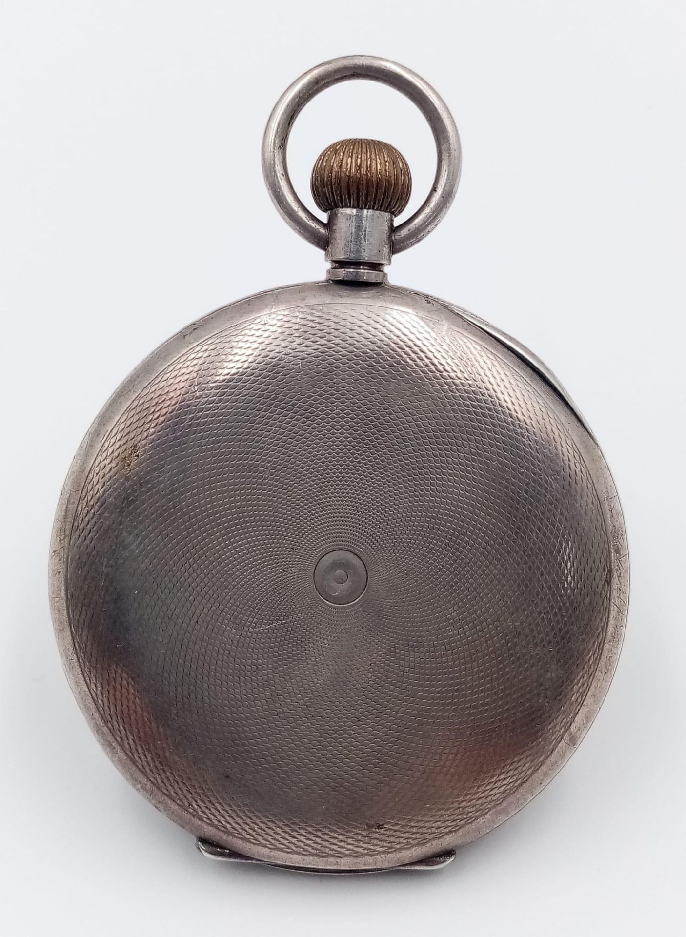 A Vintage Sterling Silver Half Hunter 'Record' Pocket Watch. Comes with an antique Albert chain - Bild 4 aus 13