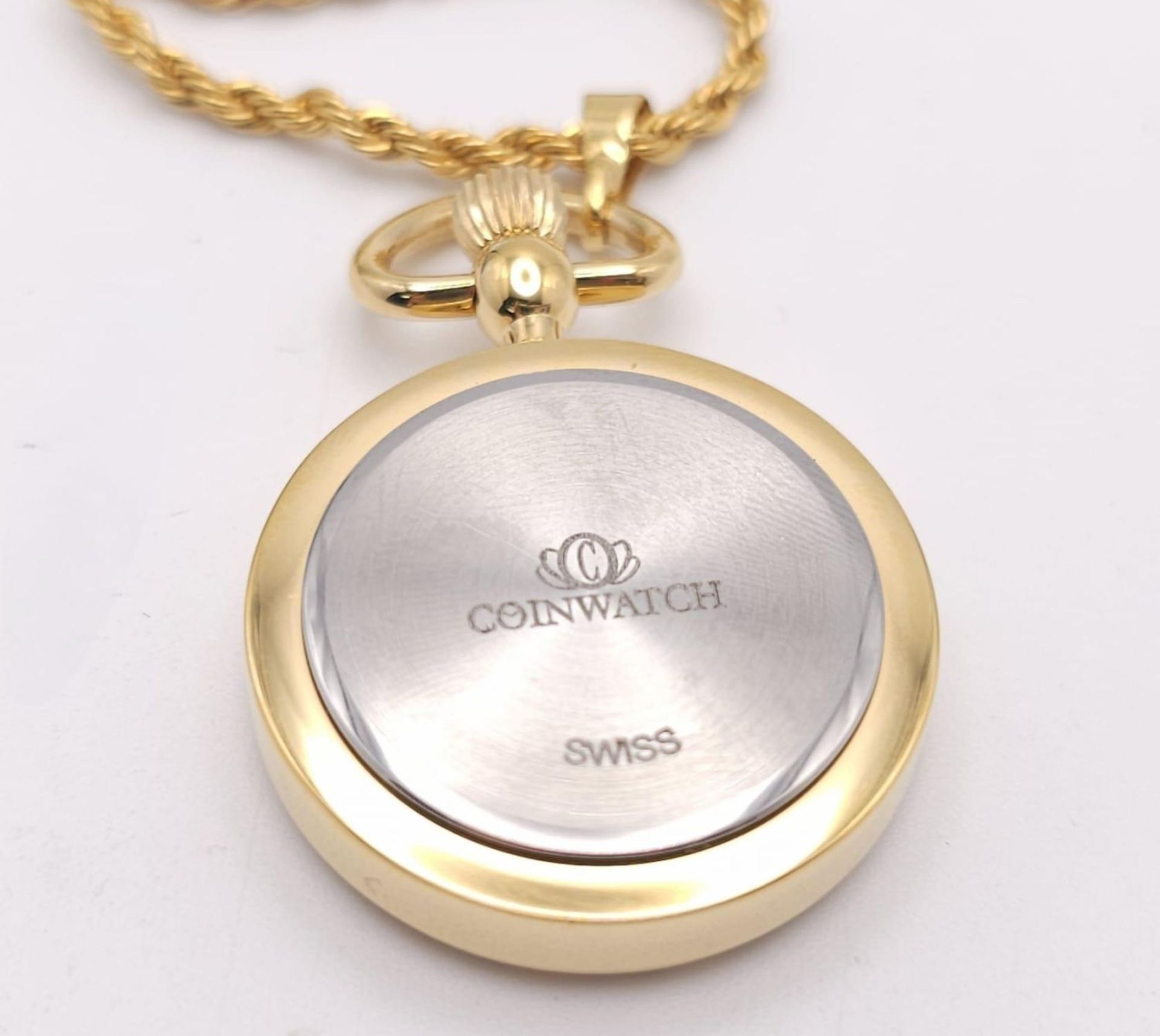 A BRAND NEW "COINWATCH" WITH 2 YEAR GUARANTEE . A PENDANT WATCH WITH A GENUINE COIN AS THE DIAL , - Bild 11 aus 18