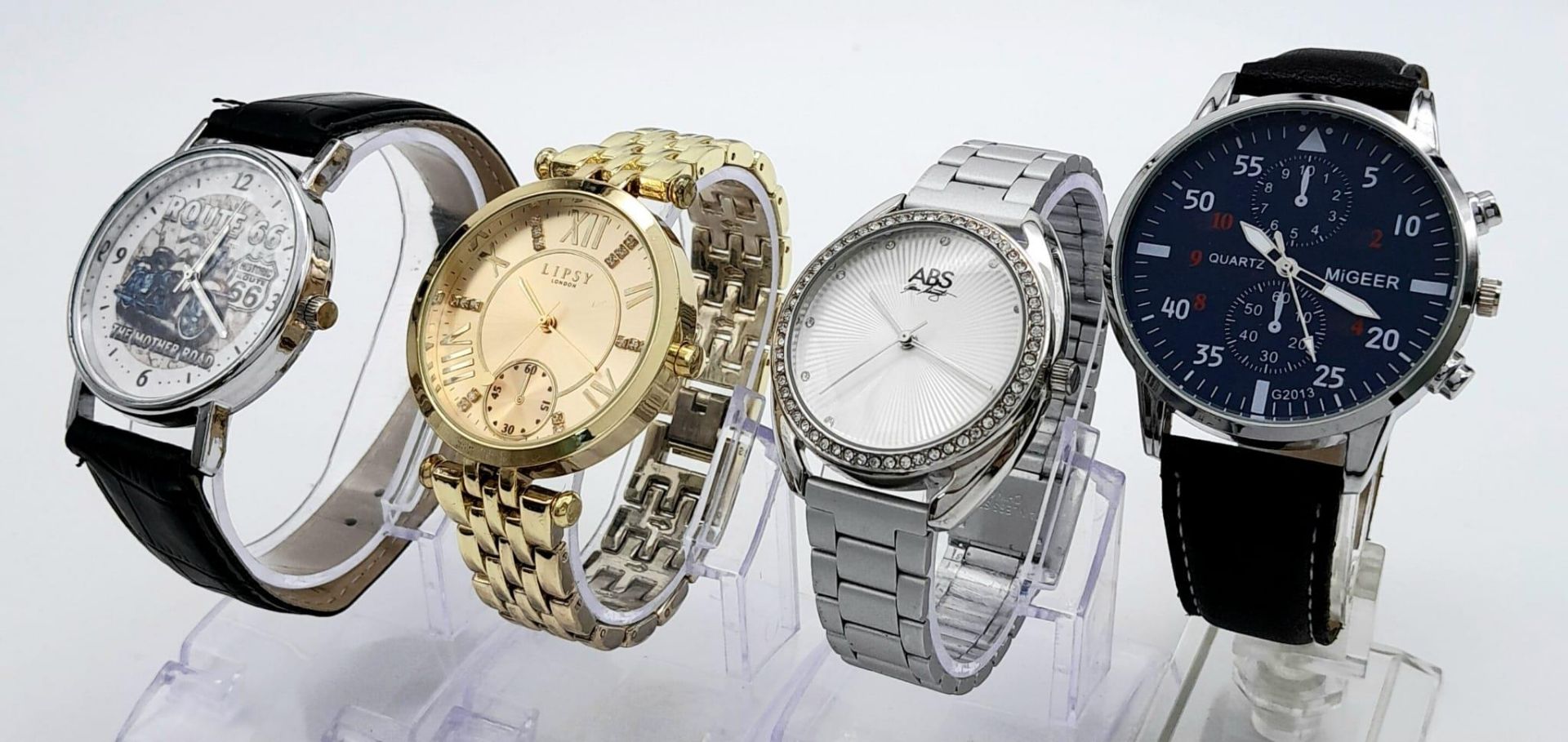 A Parcel of Four Quartz Fashion Watches, Two Men & Two Ladies Comprising; 1) A Gold Tone Clear Stone - Image 4 of 11