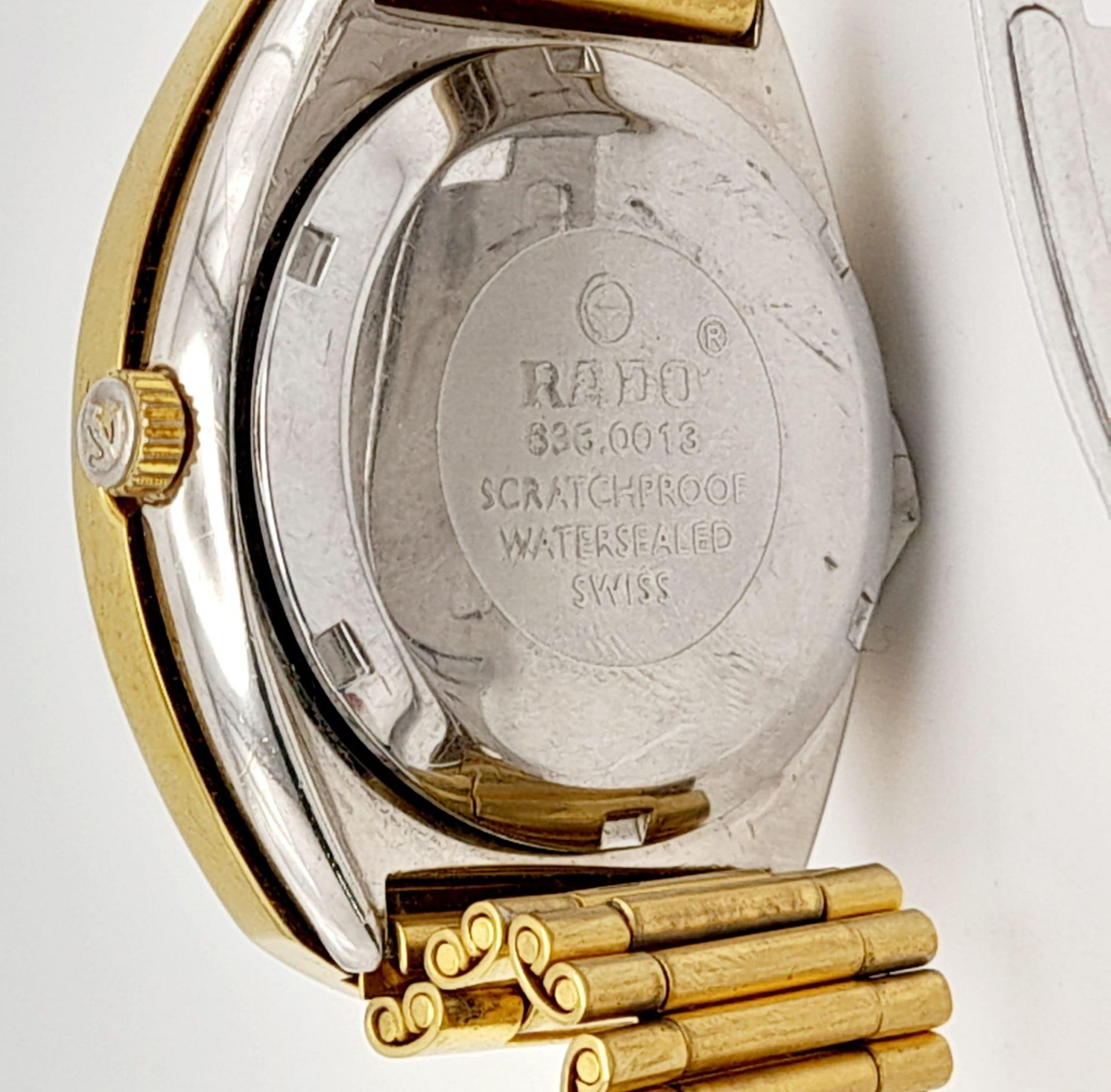 A Vintage Rado Jubilee Automatic Gents Watch. Gold plated bracelet and case - 37mm. Black dial - Bild 8 aus 13