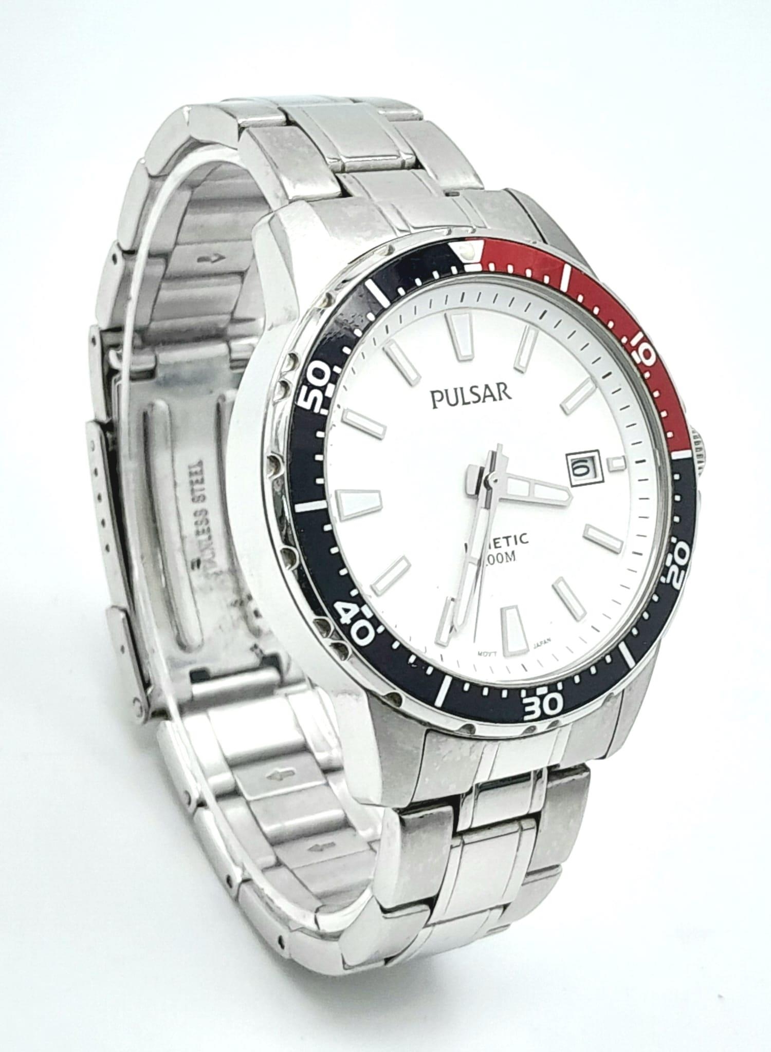 A Men’s Pulsar Kinetic Automatic Date Watch. 44mm Including Crown. Working Order - Image 4 of 13
