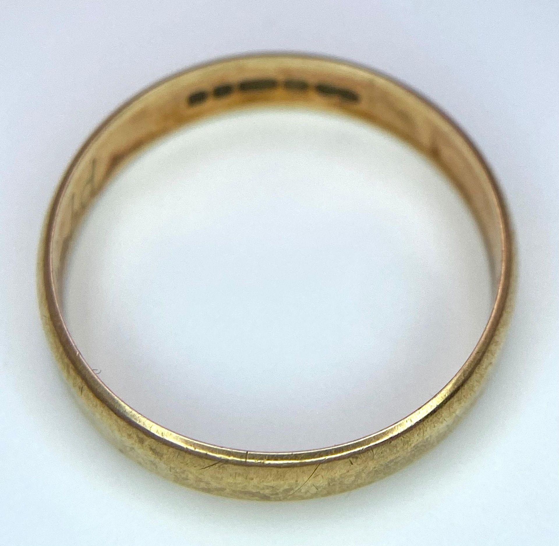 A 9 K yellow gold band ring, size: N, weight: 1.6 g - Bild 5 aus 7