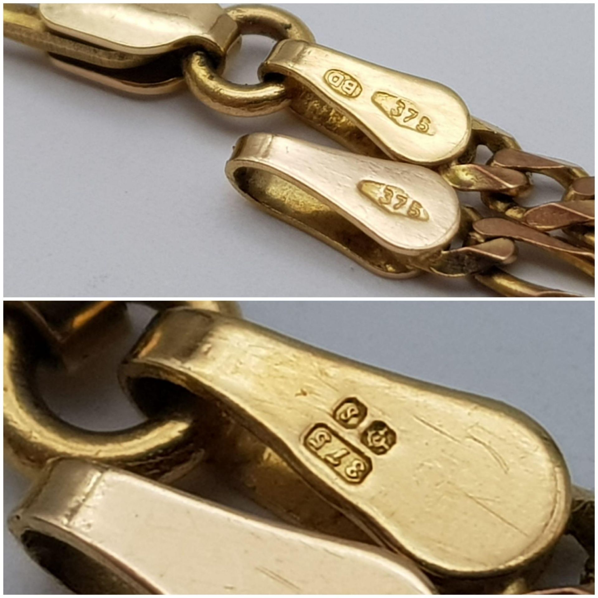 A Vintage 9K Yellow Gold Figaro Link Necklace. 46cm. 5.7g weight. - Bild 4 aus 4