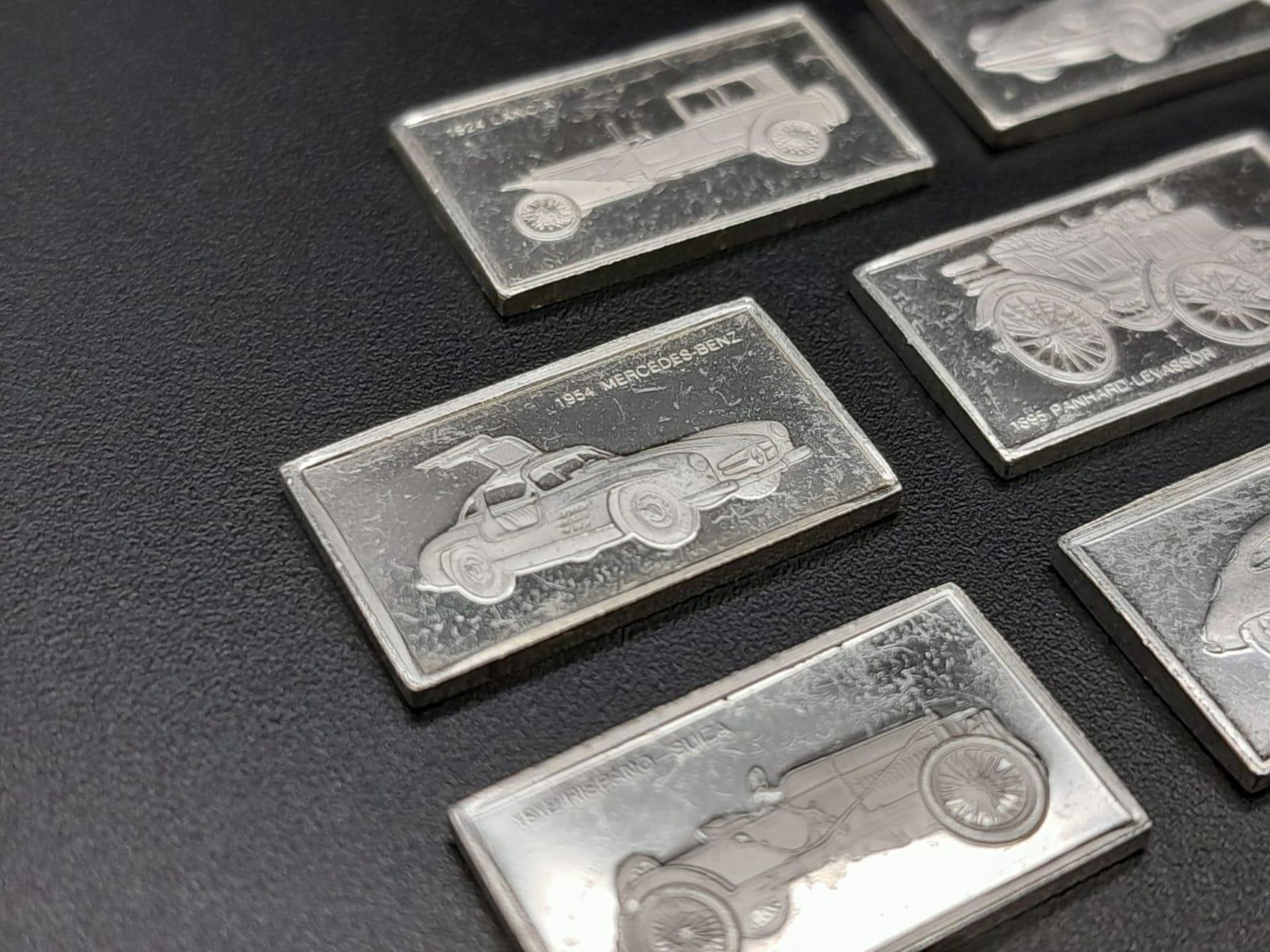 A Selection of 8 Sterling Silver European Car Manufacturer Plaques - Citreon, Mayback, Hispano- - Bild 4 aus 26