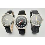 A Parcel of Three Military designed Homage Watches Comprising; 1) German Defense Force Watch (40mm